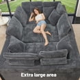 thumbnail image 5 of SEENYOO 135.5" Sectional Couch, Gray U Shaped Sofa for Living Room, Boneless Cloud Couch with Chaise,6-Seater, Corduroy Fabric, Freely Configurable Layout, 5 of 13