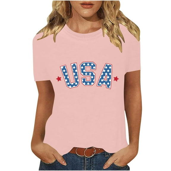 VerPetridure American Flag Shirt Women 4th of July Patriotic T Shirt Funny Stars Stripes Graphic Tee Independence Day T-Shirt Top