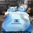 thumbnail image 1 of Moderno Juego de Funda de Edredón de 3 Piezas con Patrón Espiral Azul y Dorado, Ropa de Cama Moderna para Dormitorios con Estilo, 1 of 5