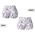 thumbnail image 5 of Fotbe Lavender Flowers Seamless Shorts, Womens Workout Shorts High Waist Stretch Booty Short for Gym/Yoga/Running/Biking-Large, 5 of 9