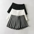 thumbnail image 2 of Zoki Sexy Women Pleated Skirts High Waist Summer Vintage Mini Skirts Korean Tennis Student White Designed Dance Skirt, 2 of 10