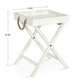 thumbnail image 2 of Kate and Laurel Bayville Coastal Wood Tray Table, 17 x 17 x 24, White, Decorative Rustic Tray Table with Deep Removable Tray for Serving, Display, and Storage, 2 of 7