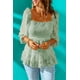 thumbnail image 2 of ABPHQTO Blusa De Mujer Verde Con Cuello Cuadrado Y Manga Abullonada, 2 of 5