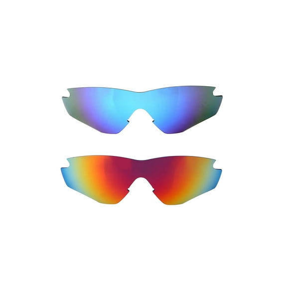 Walleva Polarized Fire Red   Ice Blue Replacement Lenses For Oakley M2 XL Sunglasses