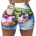 thumbnail image 2 of Easygdp Alligator Donut Pool Float Yoga Shorts with Pockets for Women,Women's Biker Shorts Workout Gym Running Volleyball,Tummy Control-Medium, 2 of 8