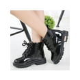 thumbnail image 5 of Gomelly Toddler Ankle Boot Side Zipper Combat Boots Lace Up Short Bootie Waterproof Booties Walking School Black 4C, 5 of 9