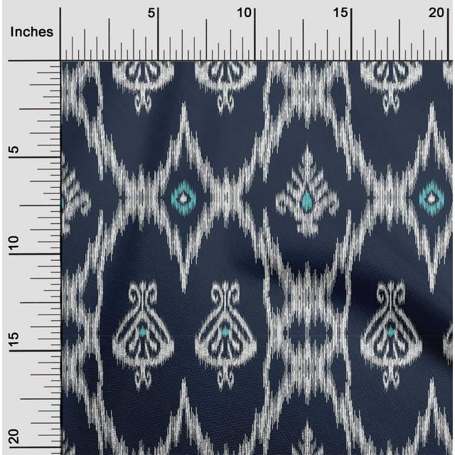 oneOone Tissu Viscose Georgette Géométrique Ikat Décor Tissu Imprimé BTY 42 Pouces de Large
