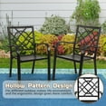 thumbnail image 6 of SOLAURA Outdoor Patio Chair Set of 4, Stackable Metal Outdoor Dining Chairs for Porch Garden Backyard Deck, Black, 6 of 8