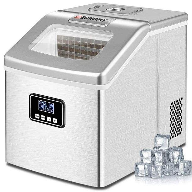 Euhomy 40lbs/24H Countertop Ice Maker, 24 Ice Cubes Ready in 12 Min