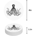 thumbnail image 1 of RYLABLUE Octopus Set of 4 Round Coaster for Drinks, Absorbent Ceramic Stone Coasters Cup Mat with Cork Base for Home Kitchen Room Coffee Table Bar Decor, 1 of 5