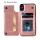 thumbnail image 1 of Cuero de la PU Cubierta del teléfono móvil Titular de la tarjeta de crédito y débito Caja del teléfono celular Shell para iPhone xR Max Kearding EL5366-32B, 1 of 2