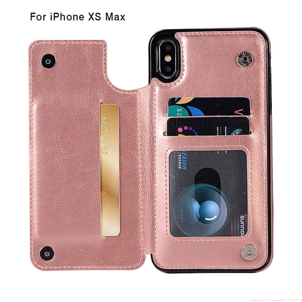 Cuero de la PU Cubierta del teléfono móvil Titular de la tarjeta de crédito y débito Caja del teléfono celular Shell para iPhone xR Max Kearding EL5366-32B