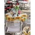 thumbnail image 4 of Vintage Elephants Outdoor Tablecloth - 60 Inch Round Dining Table Cover, Spring Summer Sunflowers Daisy Floral Waterproof Outdoor Table Cloth with Umbrella Hole & Zipper for Picnic/Patio/Party, 4 of 7