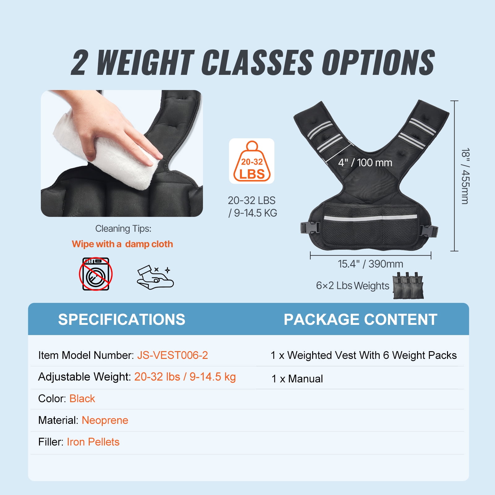 KFFKFF Weight Vest, Adjustable 20-32lbs, Includes 6 Ironsand Weights, Designed with Reflective Stripes, Ideal for Both Men and Women, Enhances Workouts for Strength, Running, and Jogging
