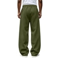 thumbnail image 5 of Men's Solid Color Pocket Drawstring Elastic Waist Casual Fashion Jogger Pants, 5 of 5