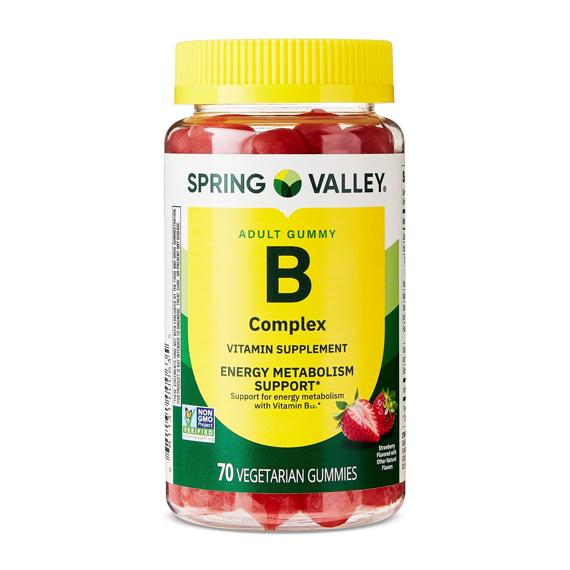 Spring Valley Vitamin B Complex Vegetarian Gummies, Strawberry Flavor, 70 Count