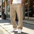 thumbnail image 2 of HomeDM Men's Wide Leg Sweatpants Drawstring Open Bottom Joggers with Pockets Casual Athletic Pants for Gym Workout, 2 of 7