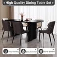 thumbnail image 5 of QEZEOM Rectangular Dining Table 63", Modern Black Kitchen Table, Indoor Dining Table for Kitchen, Bar, Living Room, Small Space, Easy Assembly, 5 of 8