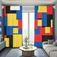 thumbnail image 2 of WNOOHIY Simplicity Abstract Geometric Color Block Light-filtering Window Curtains for Bedroom and Living Room, Set of 2 Panels, 2 of 9
