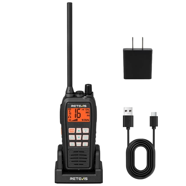 Radio marina Retevis RM15 6W VHF IP68 a prueba de agua con linterna