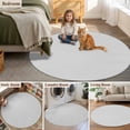 thumbnail image 5 of Pure Light Grey Round Area Rug 3.3 FT, Non Slip Small Entryway Kitchen Mat, Simple Solid Color Washable Soft Circular Rug Non-Shedding Door Mat for Bathroom Playroom Kids Room, 5 of 9