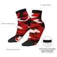 thumbnail image 5 of Women's Men's Red Camouflage Lightweight Ventilation Quarter Ankle Socks, 5 of 7