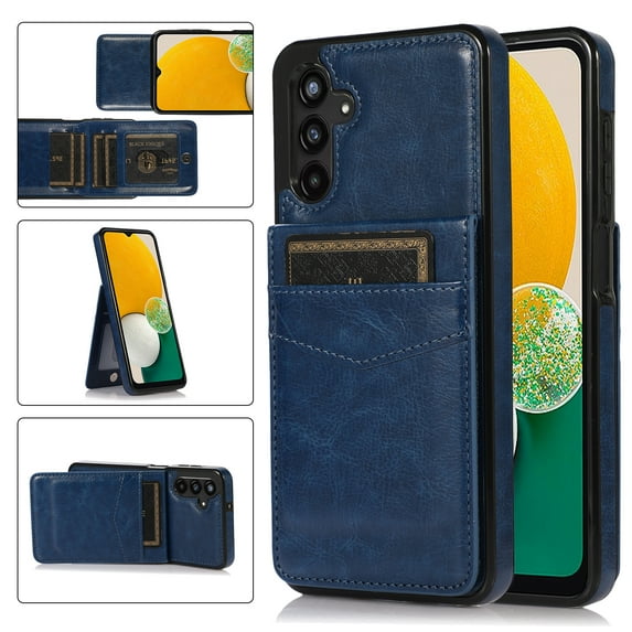 SaniMore for Samsung Galaxy A14 5G 6.6" 2023 Case, Card Slots Case with Flip Kickstand Premium PU Leather Magnetic Clasp Anti-scratch Anti-drop Heavy Duty Protective Case for Galaxy A14 5G, Darkblue