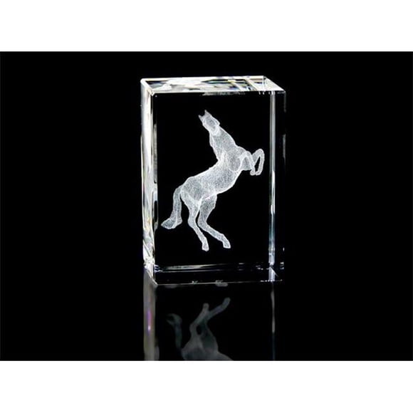 1159-70-56 2 L x 2.75 H x 2 W in. Crystal Laser-Engraved Horse Animals and Nature Laser-Cut