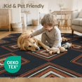 thumbnail image 4 of ODIKA 3'x5' Washable Area Rug Non-Slip, Flatweave, Easy Care Charcoal Abstract Border Bands Floor Covering With Balanced Symmetry for Hallway, Laundry Room, 4 of 7