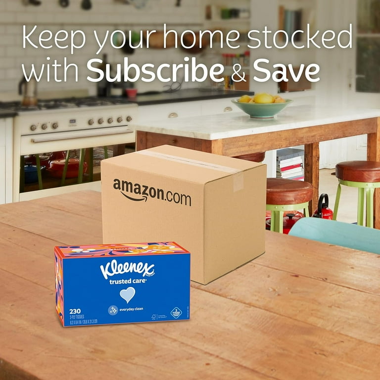 Kleenex Trusted Care Facial Tissues, 4 Flat Boxes, 160 Tissues per