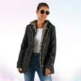 thumbnail image 6 of Women’s Winter Mid-Length Hooded Coat with Removable Plush Liner Thick Warm Windbreaker Jacket Black Size L, 6 of 7