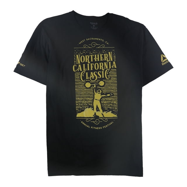 Reebok T-Shirt Graphique Classique Northern California pour Hommes, Noir, Moyen
