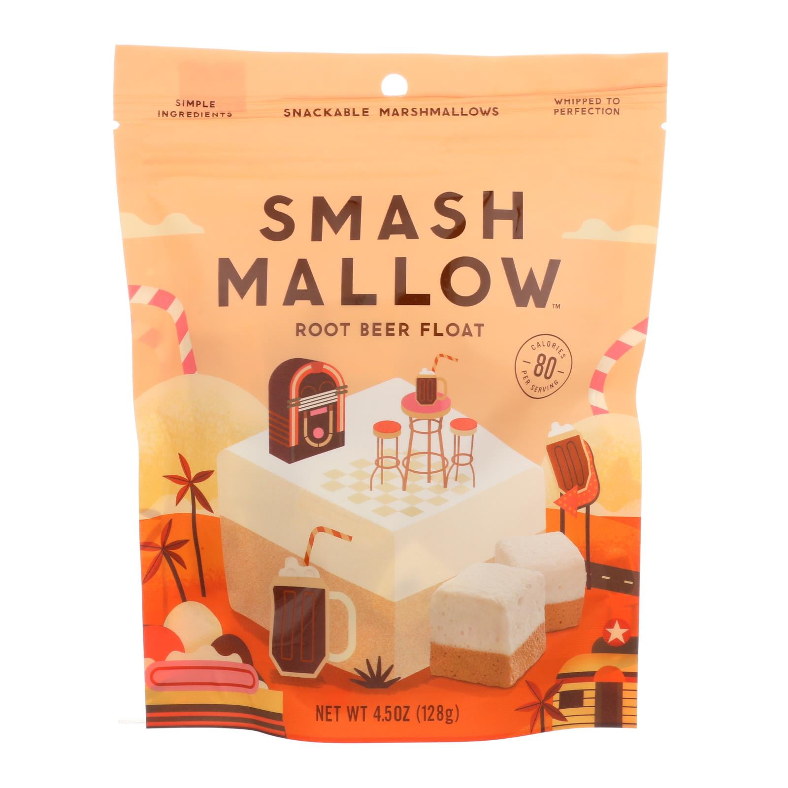 Smashmallow Snackable Marshmallows Root Beer Float Case of 12 4.5