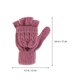 thumbnail image 3 of Women Winter Warm Wool Knitted Convertible Fingerless Gloves With Mitten Cover (Pink), 3 of 3