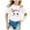 White, variant on Mrzhqd Toddler Girls Shirts Size 2-4 Years Black Crew Neck Short Sleeve T-Shirts Cute Cartoon Cat Print Comfortable Casual Summer Girls Tops