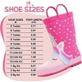 thumbnail image 6 of Kushyshoo Kids Rain Boots Heart Unicorn Print Girls Rubber Boots with Handles 2M, 6 of 8