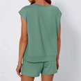 thumbnail image 4 of ZZwxWA 2 Piece Sets for Women Casual Summer Lounge Set Cap Sleeve Tops and Elastic Waist Shorts Tracksuit Solid Color Athletic, 4 of 6