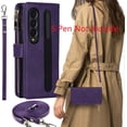 thumbnail image 2 of Fit Samsung Galaxy Z Fold 4 5G Case Wallet with S Pen Holder for Women [S Pen Not Include],Samsung Z Fold 4 Phone Case with Card Holder,Crossbody Lanyard Strap Zipper PU Leather Case,Purple, 2 of 14