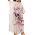 thumbnail image 5 of SEANATIVE Women Long Cardigans Kimono Coverups Open Front Loose Casual Summer Tops Coverup Flowy Lightweight Swimsuit Cover Up Swimwear Beachwear, Pink Floral Skull, 5 of 7