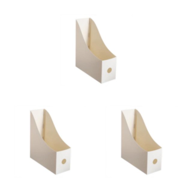 Maytalsory Innovative Office Supplies - Embrace Future Of Work Beautiful Archive Storage Box Upright Bookshelf Has Clean Desktop Beige 3PCS