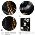 thumbnail image 3 of Designart "Essence of Femininity Black and Gold Portrait IV" Fashion Framed Wall Art - Glam Black Woman Portrait Entryway Framed Wall Art, 3 of 6