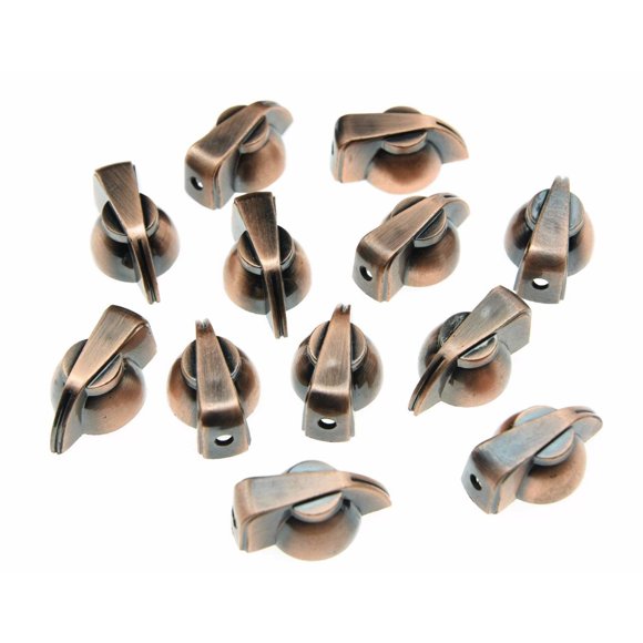 Dopro Pack de 12 perillas de cabeza de pollo para guitarra con parte superior plana, perilla de puntero con efecto AMP, bronce