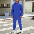 thumbnail image 2 of Track Suits for Men Long Sleeve Hoodies and Sweatpants Two Piece Sets Baggy Cotton Activewear Running Training Blue XL, 2 of 6