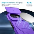 thumbnail image 5 of For Google Pixel 10a 6.3" With Invisible Fold Holder Stand, Magnetic Wireless Charging,Sliding Camera Casing,Shockproof Dropproof Tough Rugged Protective Case Cover,Purple,For Pixel 10a, 5 of 8