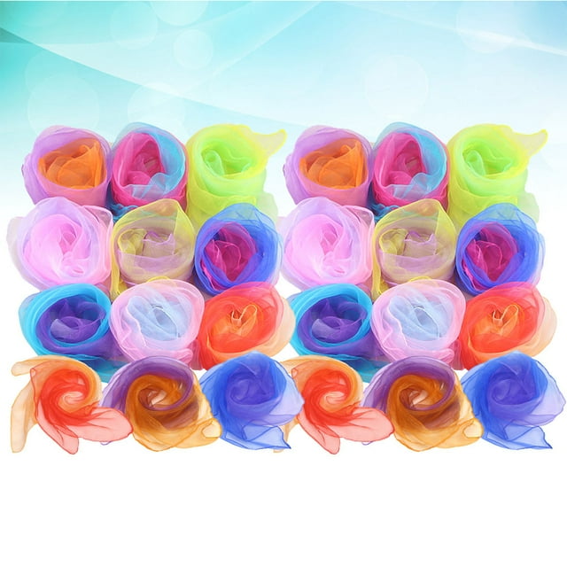 WHAMVOX 24Ud Pañuelos De Danza Multicolor De Gasa Para Y Presentaciones Escénicas