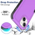 thumbnail image 5 of Defender Case for iPhone 15 6.1'' - Heavy Duty 1 in 1 Design Rugged Full Body Dustproof Shockproof Bumper Non-Slip Protective Cover,Purple,For iPhone 15, 5 of 10