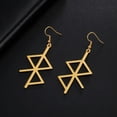 thumbnail image 2 of EOEMY Likgreat Geometry Stainless Steel Drop Earrings For Women Gold Color Viking Rune, 2 of 9