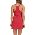 thumbnail image 5 of HDE Women's V-Neck Exercise Dress with Built in Bra and Separate Shorts Red XXL, 5 of 6