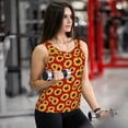 thumbnail image 5 of Fotbe Sunflowers On Red Womens Loose Fit Casual Flowy Slim-Fit Tank Tops Athletic Round Neck Trendy Sleeveless Summer Tops for Gym and Yoga-, 5 of 7