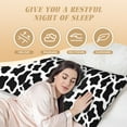 thumbnail image 4 of Bingfone Body Pillow Cover Long Pillow Case With Zipper Decorative Bedding Pillowcase 20"X54" Soft Cushion Pillow Case For Bedroom-Cow Print Black White, 4 of 8